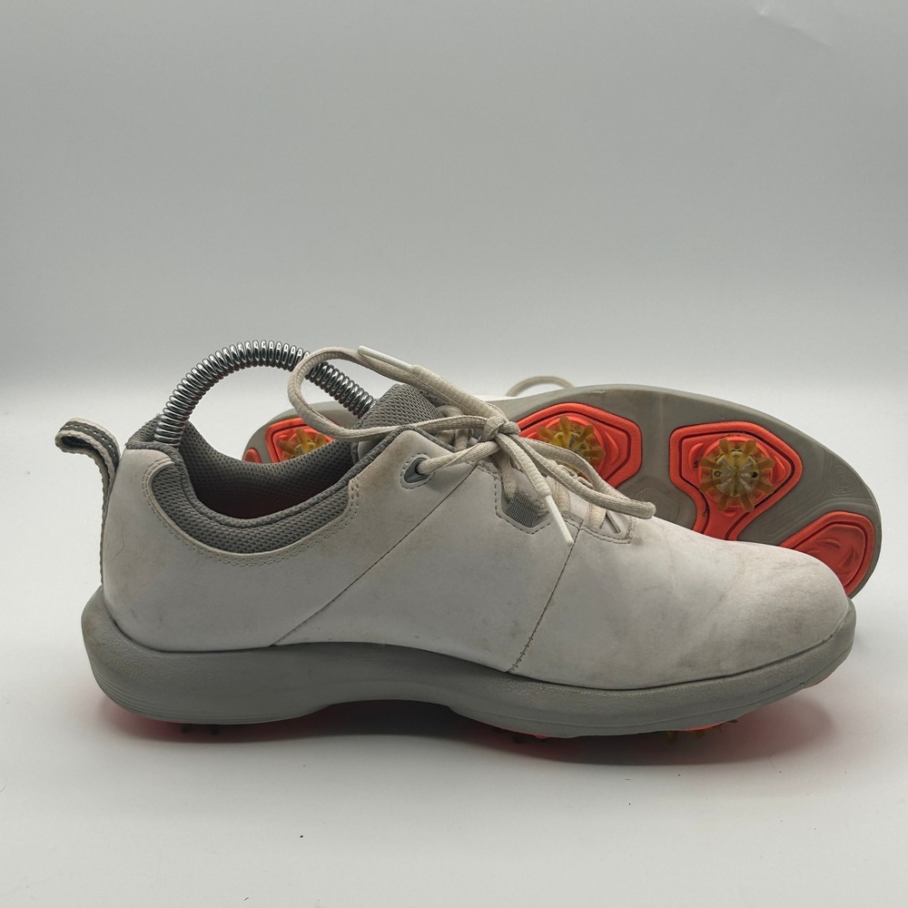 FootJoy Spiked Golf Shoes Mens 7.5 White Grey Orange 98640 Cleated Athletic